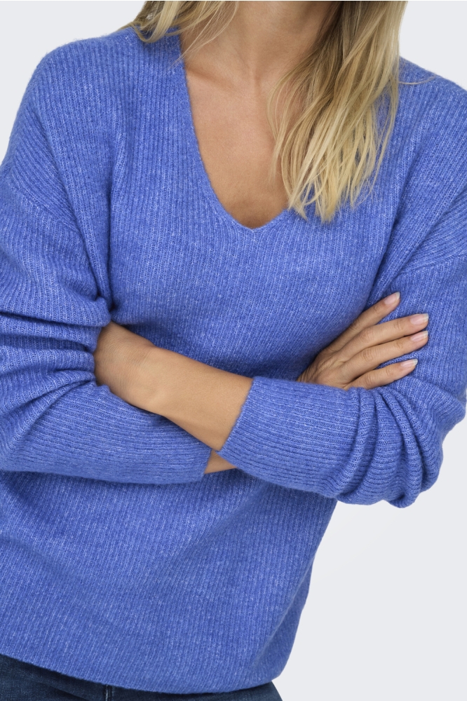 Only blauwe dames trui | Close up