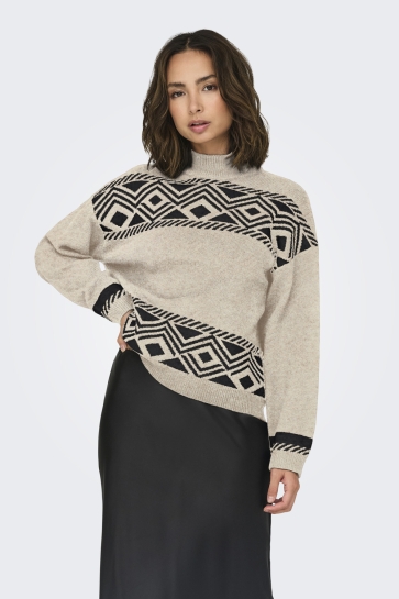 Only ONLVICTORIA L/S PULLOVER KNT NOOS 15321179 PUMICE STONE
