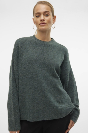 Vero Moda Trui VMBOOM LS O-NECK PULLOVER GA NOOS 10320463 BALSAM GREEN/MELANGE