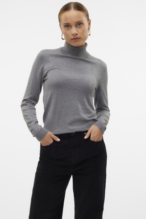 Vero Moda grijze dames trui | Model vooraanzicht