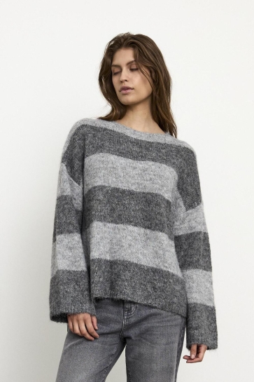 Noisy may Trui NMSUTTON L/S OVERSIZE KNIT NOOS 27031244 Light Grey Melange