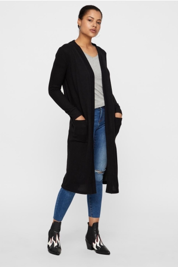 Noisy may Vest NMCITY L/S LONG CARDIGAN NOOS 27008836 Black