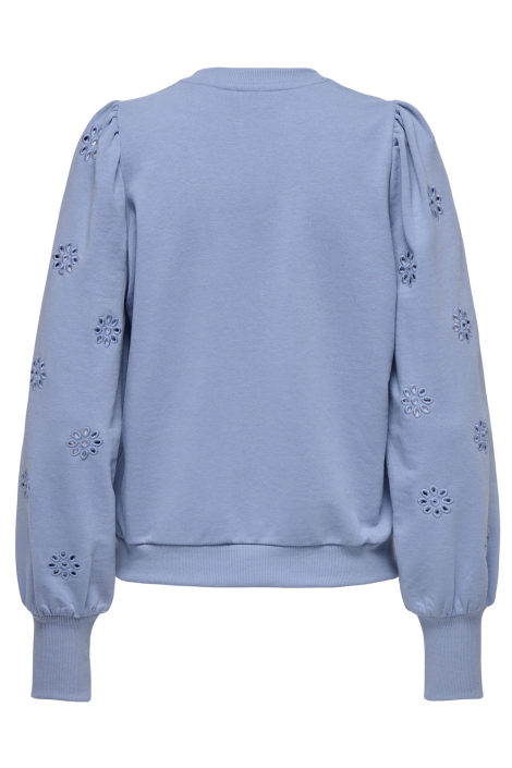 Only blauwe dames sweater | Achteraanzicht