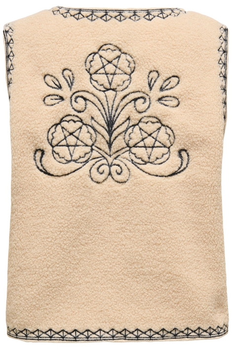 Only beige dames gilet | Achteraanzicht