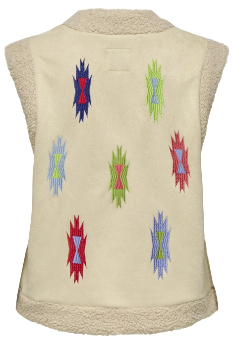 Only beige dames gilet | Achteraanzicht