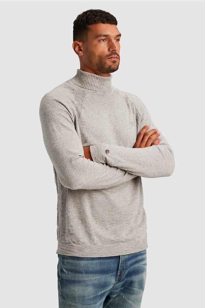 Cast Iron grijze heren trui | Model zijaanzicht