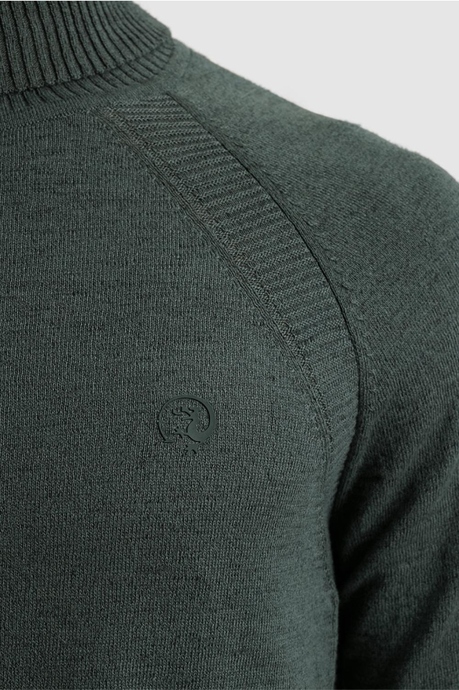 Cast Iron groene heren trui | Close up
