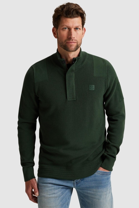PME legend groene heren trui | Model vooraanzicht