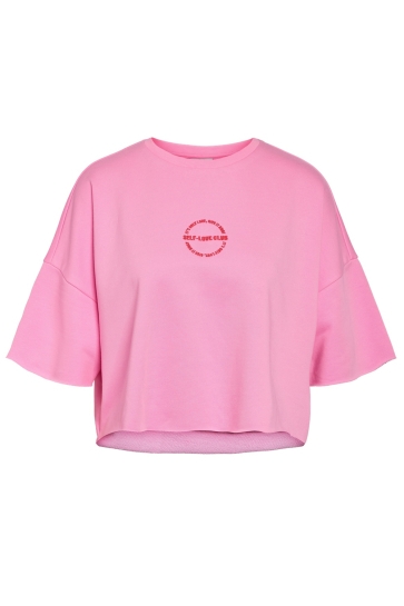 Noisy may Trui NMASTON 2/4 O-NECK SWEAT JRS 27033247 BONBON/EMBROID TOMATO
