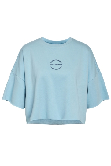 Noisy may Trui NMASTON 2/4 O-NECK SWEAT JRS 27033247 SKY BLUE/EMBROID DUTCH BLUE