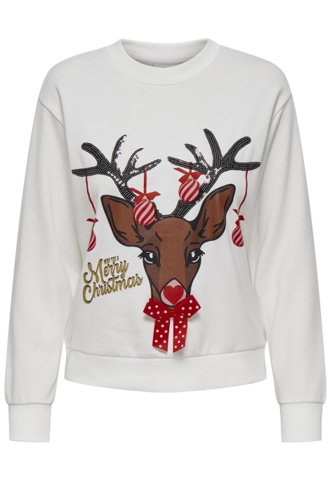 Jacqueline de Yong witte dames sweater | Vooraanzicht