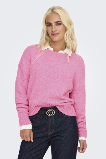 Only Trui ONLTERESA LIFE LS O-NECK LOOSE CC K 15339484 Fuchsia Pink