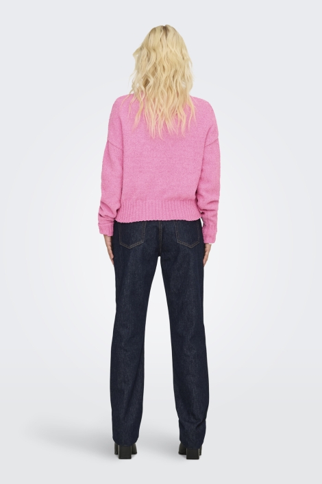 Only roze dames trui | Model achteraanzicht