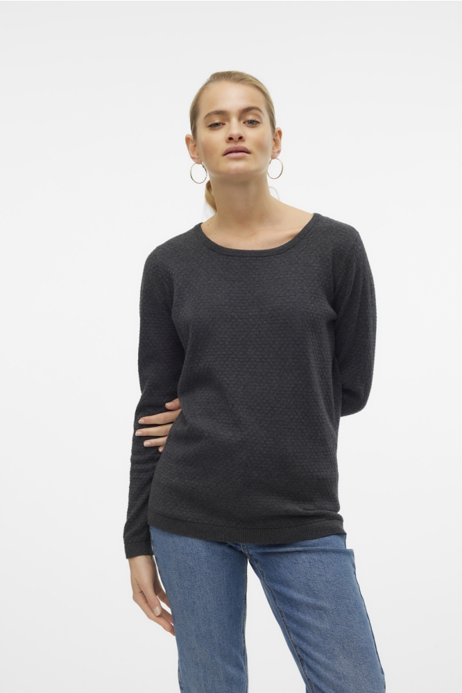 Vero Moda grijze dames trui | Model vooraanzicht