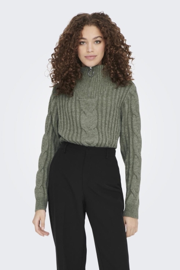 Jacqueline de Yong JDYANDREA L/S ZIP CABLE PULLOVE KNT 15242811 Kalamata