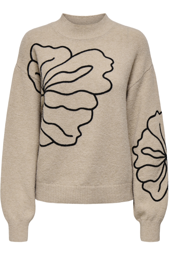 Jacqueline de Yong beige dames trui | Vooraanzicht