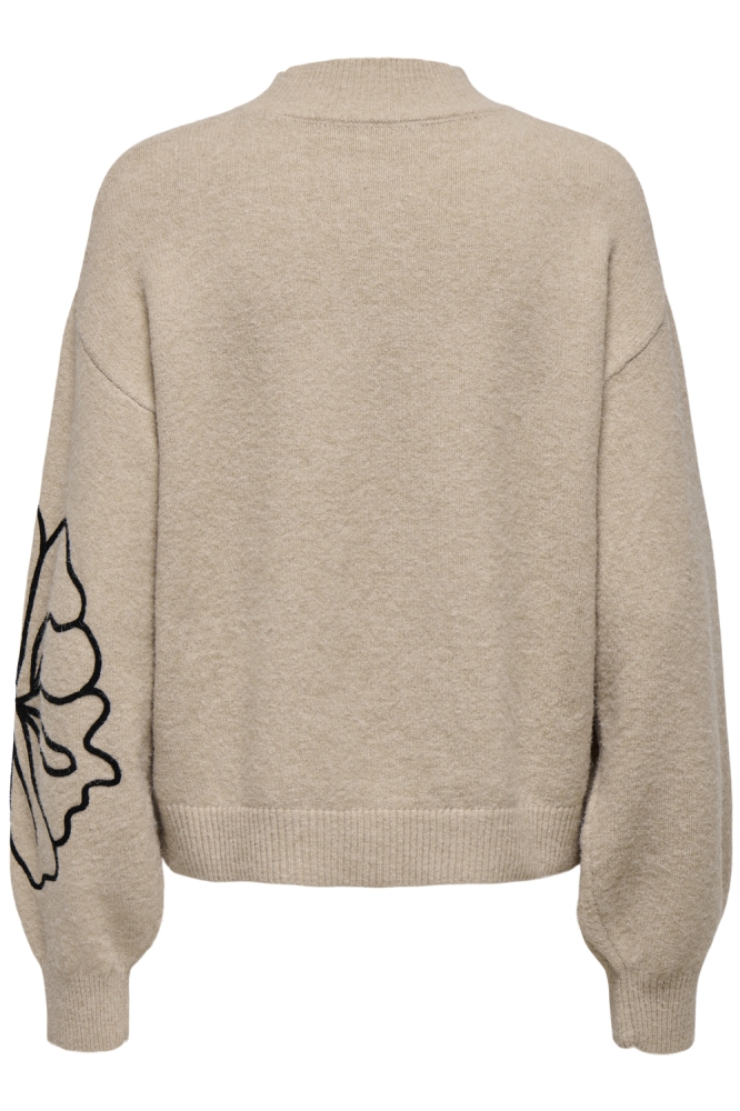 Jacqueline de Yong beige dames trui | Achteraanzicht