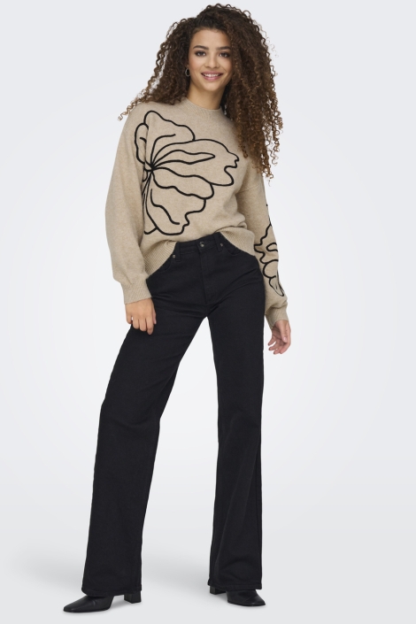 Jacqueline de Yong beige dames trui | Model