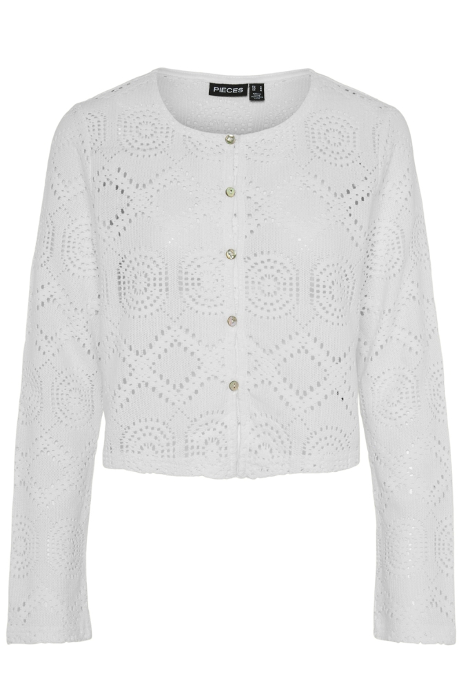 Pieces witte dames vest | Vooraanzicht