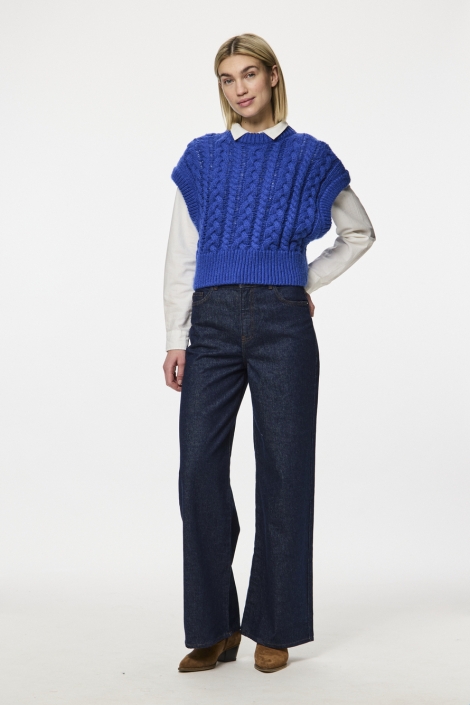 Pieces blauwe dames trui | Model