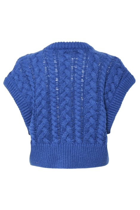 Pieces blauwe dames trui | Achteraanzicht