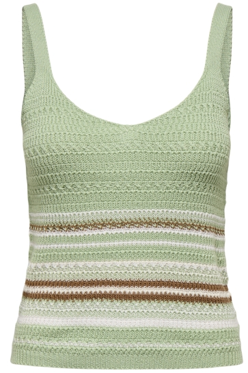 Jacqueline de Yong Top JDYTROPICA S/L V-NECK TOP KNT 15320721 Smoke Green/CD+TOAST