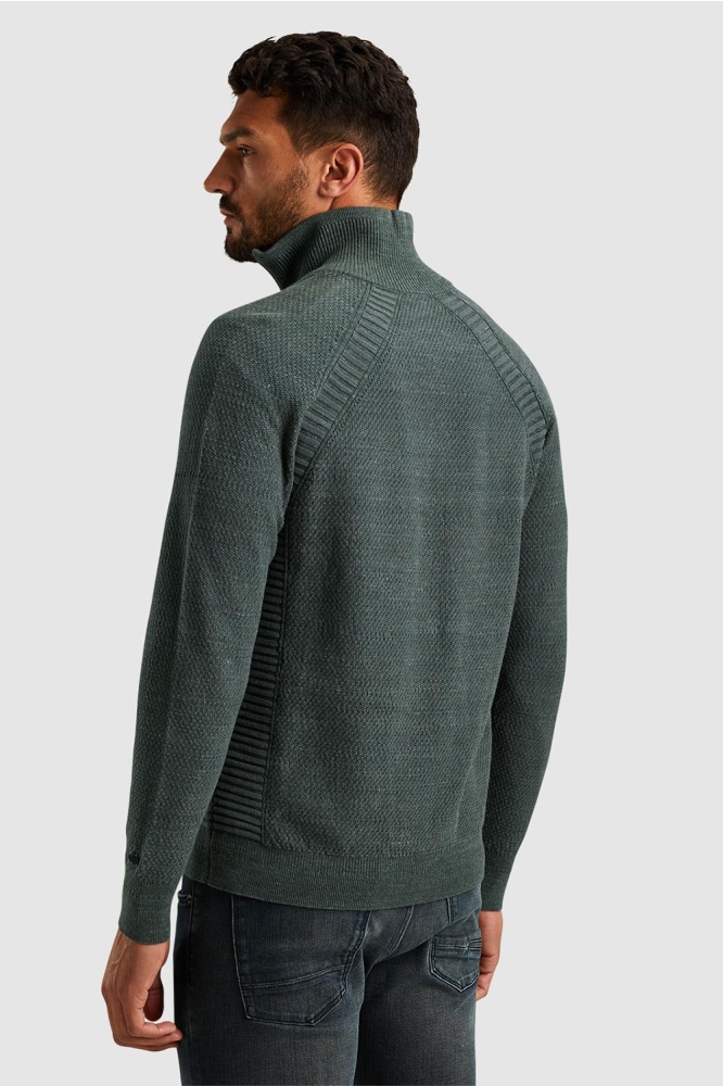 Cast Iron groene heren trui | Model achteraanzicht
