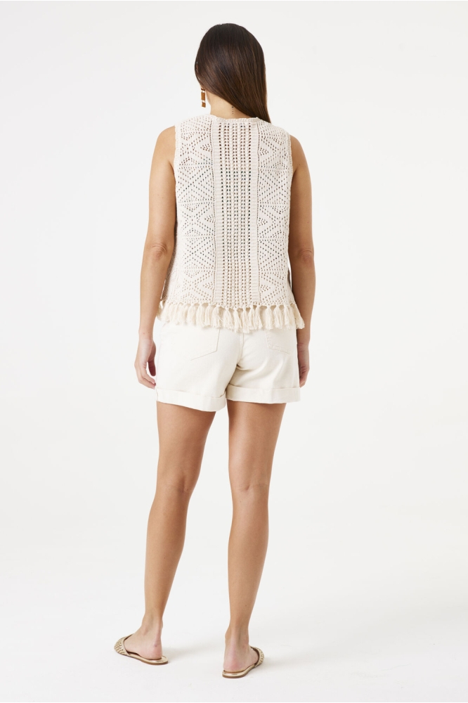 Garcia beige dames gilet | Model