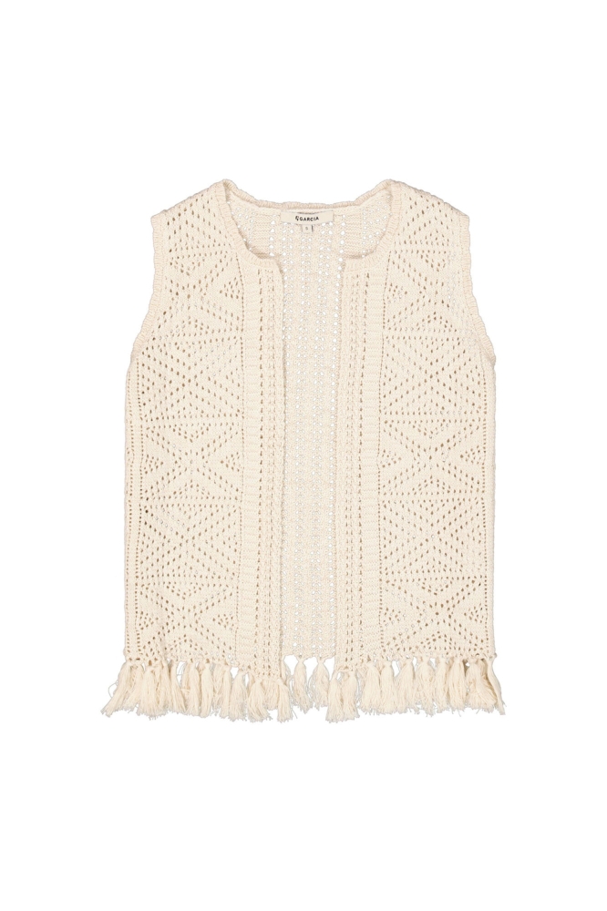 Garcia beige dames gilet | Vooraanzicht