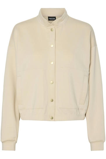 Pieces Jas PCTALIA SWEAT BOMBER JRS BC FC 17157642 SANDSHELL