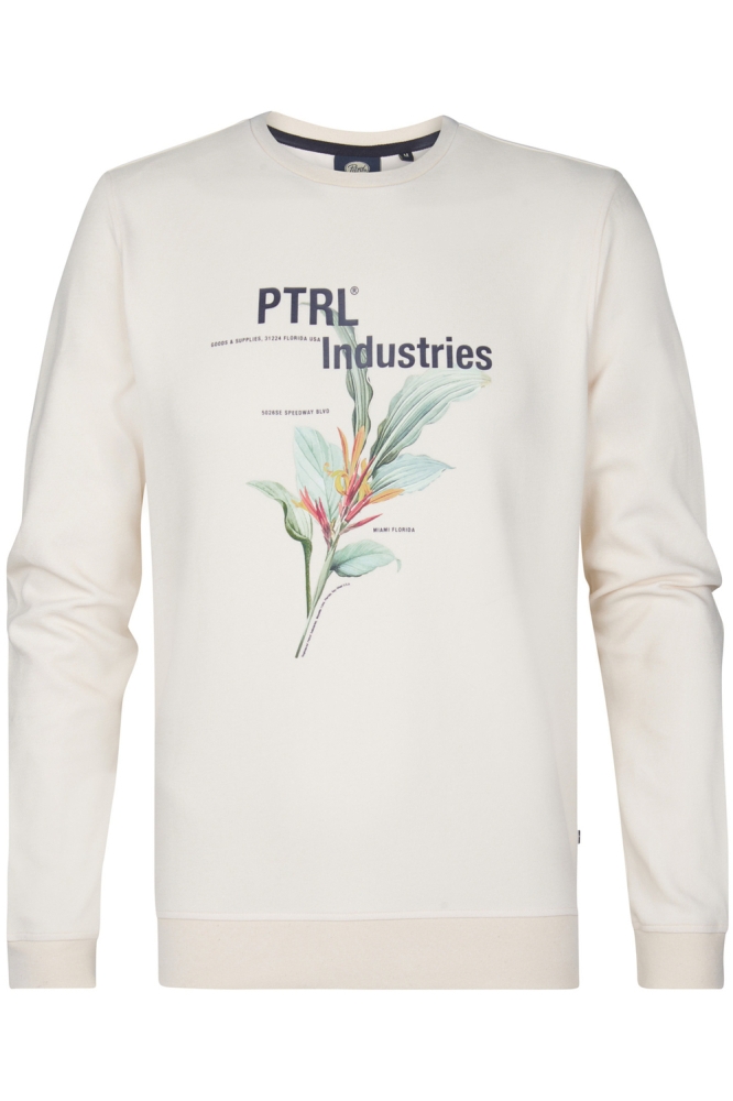 Petrol Industries beige heren sweater | Vooraanzicht