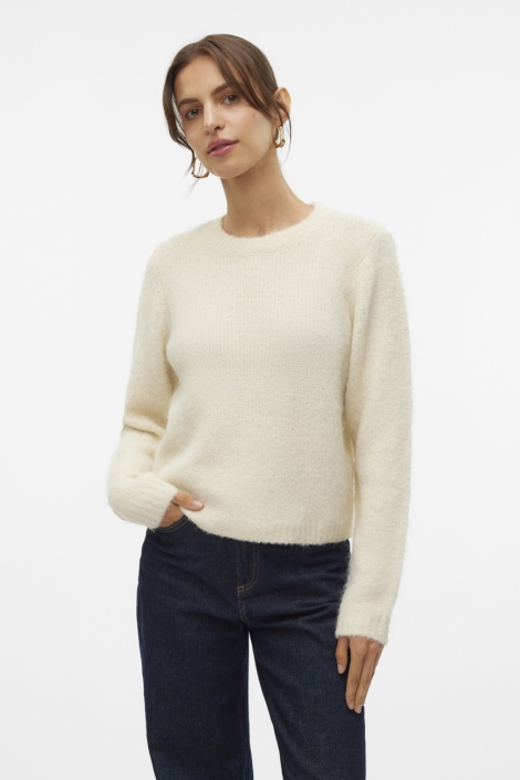 Vero Moda beige dames trui | Model vooraanzicht