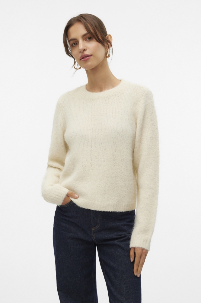 Vero Moda beige dames trui | Model vooraanzicht