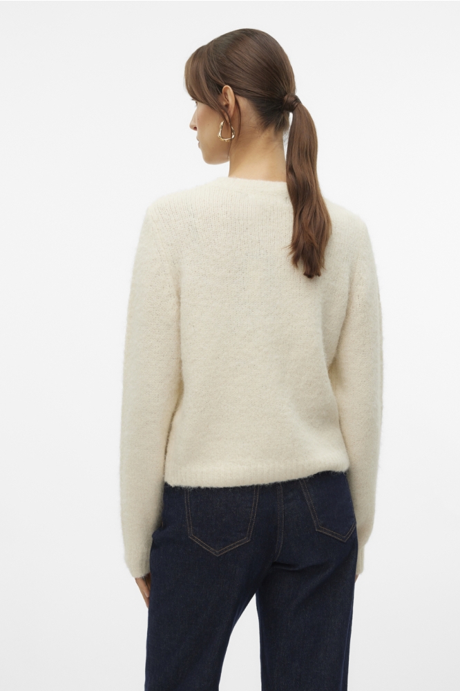 Vero Moda beige dames trui | Model achteraanzicht