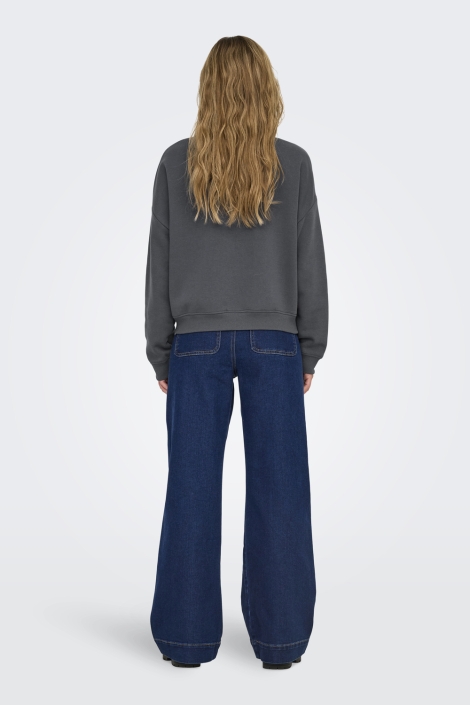 Only grijze dames sweater | Model achteraanzicht