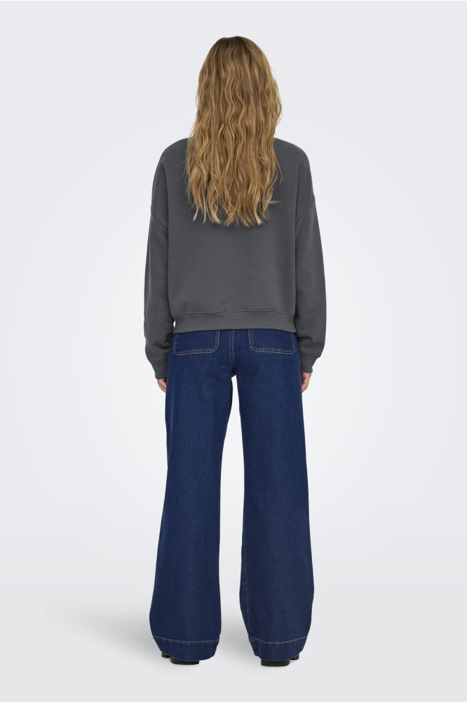Only grijze dames sweater | Model achteraanzicht