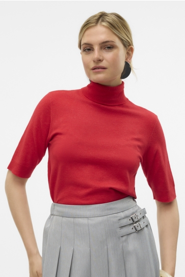 Vero Moda Trui VMFANTASTIC 2/4 ROLLNECK PULLOVER G 10320735 SALSA