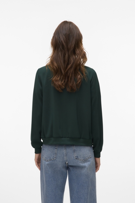 Vero Moda groene dames vest | Model achteraanzicht