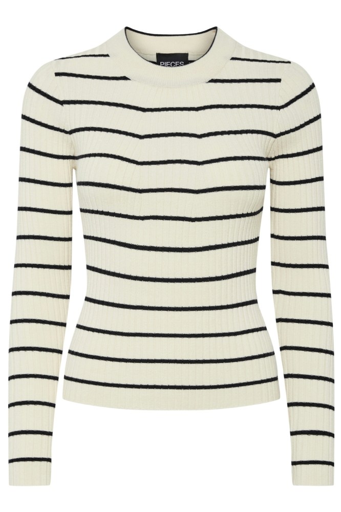 Pieces beige dames trui | Vooraanzicht