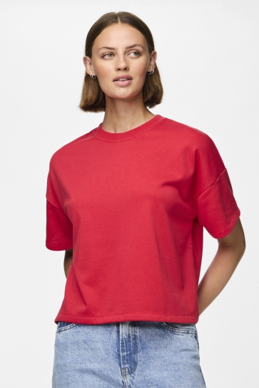 Pieces Trui PCCHILLI SUMMER 2/4 LOOSE SWEAT NOO 17118870 Poppy Red