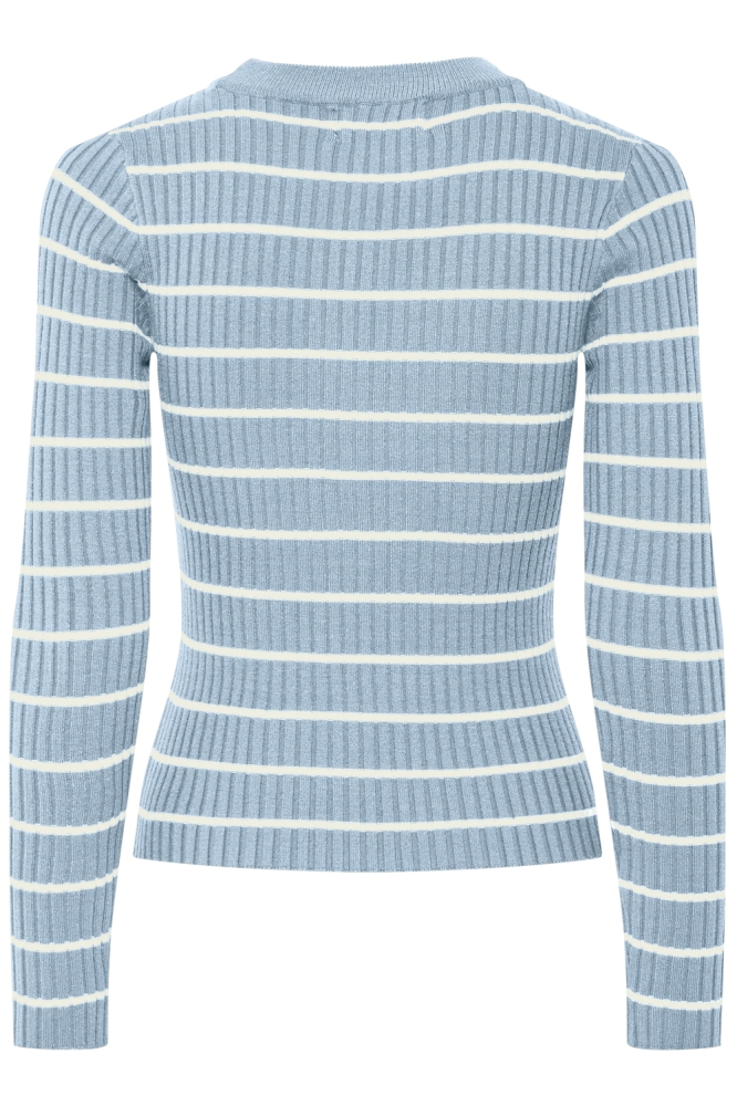 Pieces blauwe dames trui | Achteraanzicht