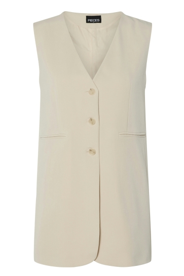 Pieces Vest PCKAMIL SL VEST 17158171 SANDSHELL