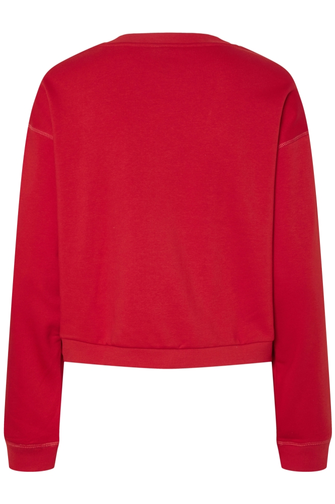 Pieces rode dames sweater | Achteraanzicht