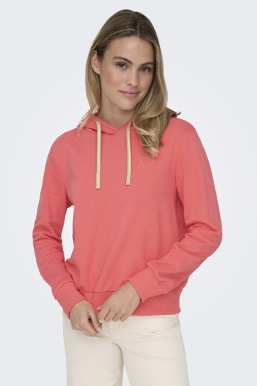 Only Trui ONLNOLI L/S HEART HOOD SWT NOOS 15312874 DUBARRY/GOLD STRINGS