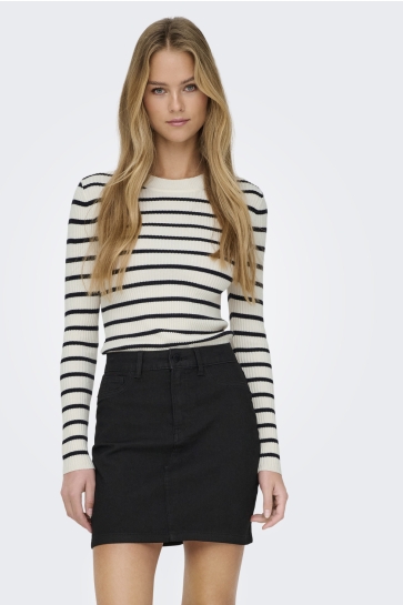 Only Trui ONLLOUISA L/S PULLOVER KNT NCA 15344579 Birch/W. Navy