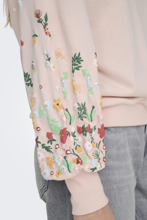 Only roze dames sweater | Close up