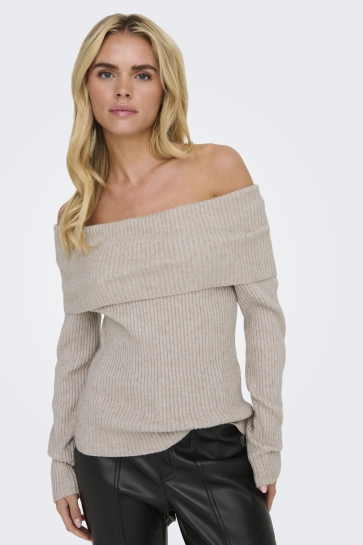 Only Trui ONLKATIA LS OFF SHOULDER KNT NOOS 15311830 Nacreous Cloud/Melange