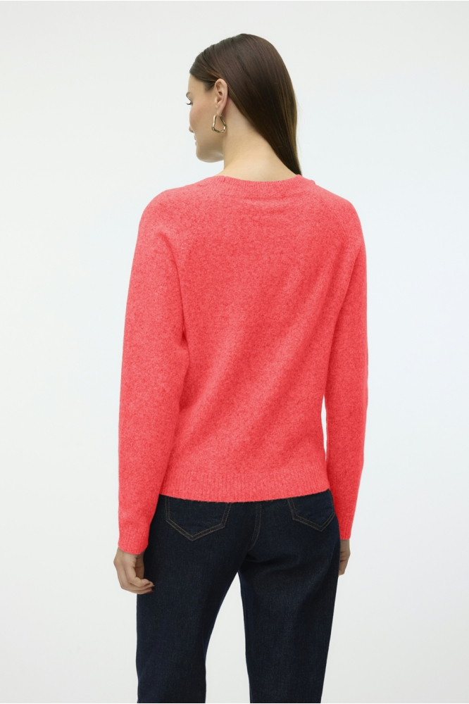 Vero Moda oranje dames trui | Model achteraanzicht