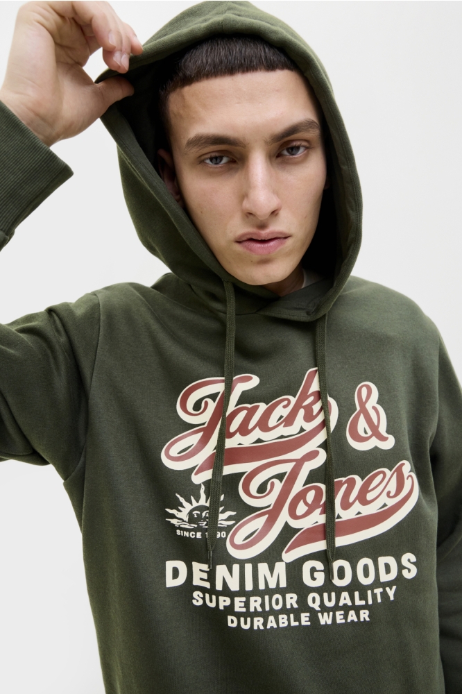 Jack & Jones groene heren sweater | Close up