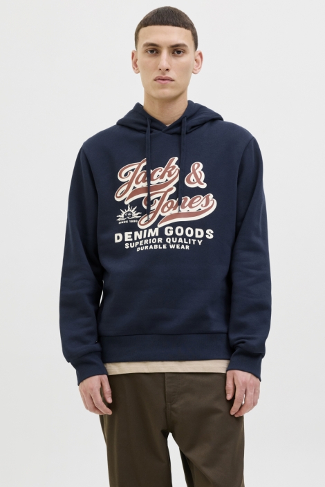 Jack & Jones blauwe heren sweater | Model vooraanzicht